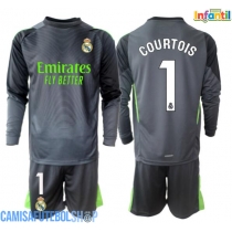 Camisa de time de futebol Real Madrid Thibaut Courtois #1 Goleiro Replicas 3º Equipamento Infantil 2025-26 Manga Comprida (+ Calças curtas)